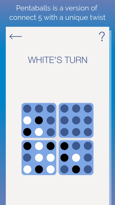 Pentaballs board game with marbles placed on a 6x6 grid