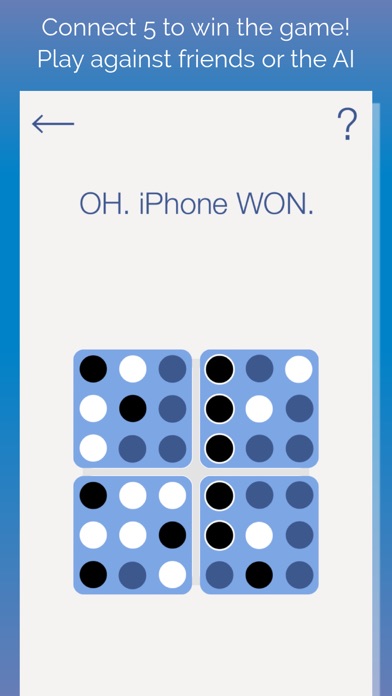 Pentaballs five in a row winning condition